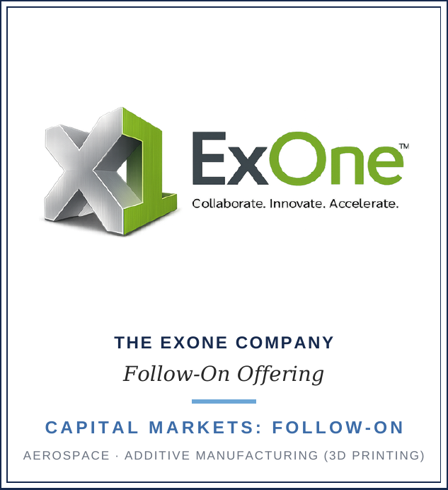 The ExOne Company follow-on offering