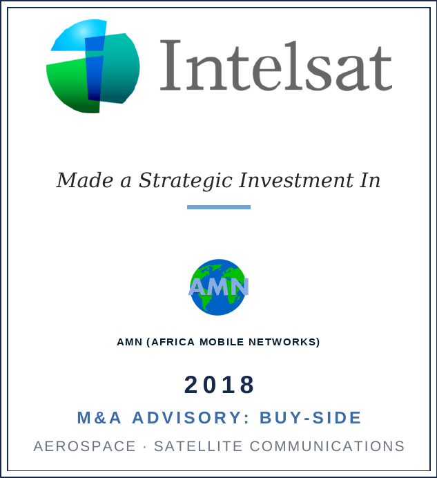 Intelsat strategic investment in AMN (Africa Mobile Networks), 2018