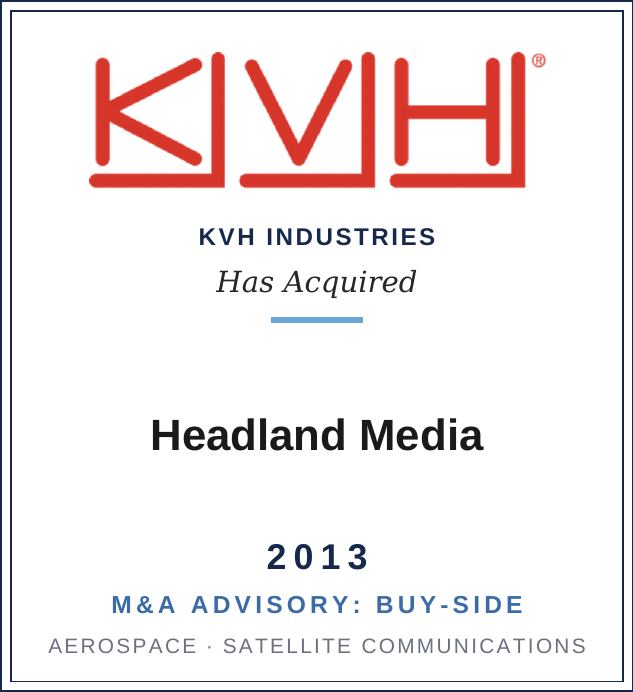KVH Industries acquisition of Headland Media, 2013